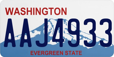 WA license plate AAJ4933