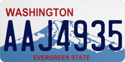 WA license plate AAJ4935