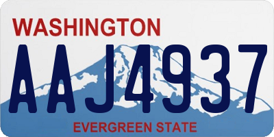 WA license plate AAJ4937