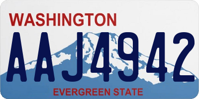 WA license plate AAJ4942