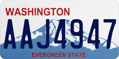 WA license plate AAJ4947