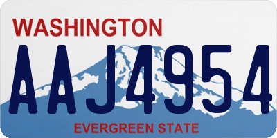 WA license plate AAJ4954