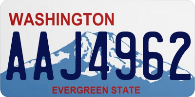 WA license plate AAJ4962