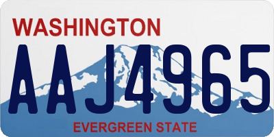 WA license plate AAJ4965