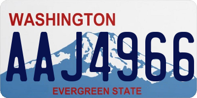 WA license plate AAJ4966