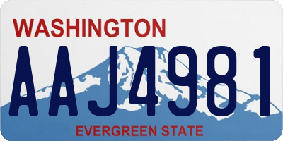 WA license plate AAJ4981