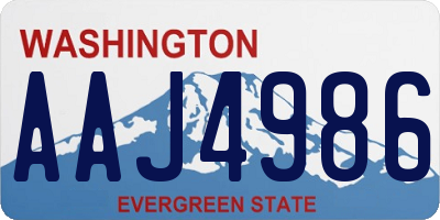 WA license plate AAJ4986