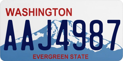 WA license plate AAJ4987