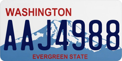 WA license plate AAJ4988