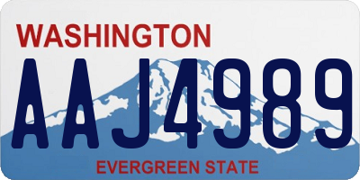 WA license plate AAJ4989