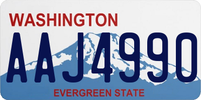 WA license plate AAJ4990