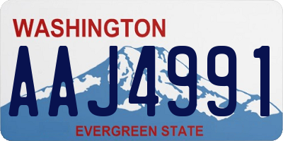 WA license plate AAJ4991