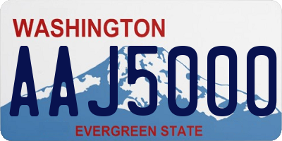WA license plate AAJ5000