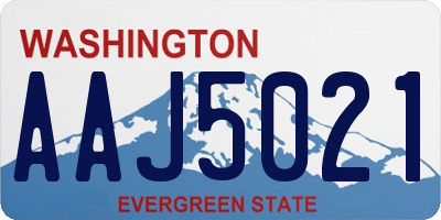 WA license plate AAJ5021