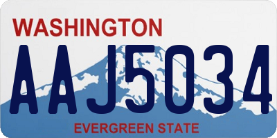 WA license plate AAJ5034