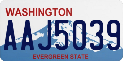 WA license plate AAJ5039