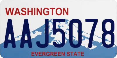 WA license plate AAJ5078