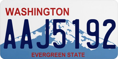 WA license plate AAJ5192