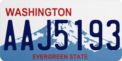 WA license plate AAJ5193