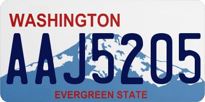 WA license plate AAJ5205