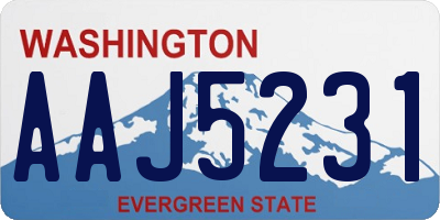 WA license plate AAJ5231
