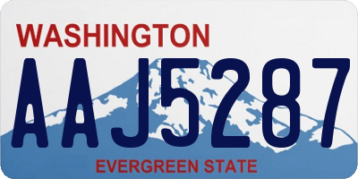 WA license plate AAJ5287