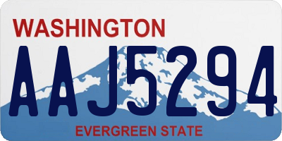 WA license plate AAJ5294