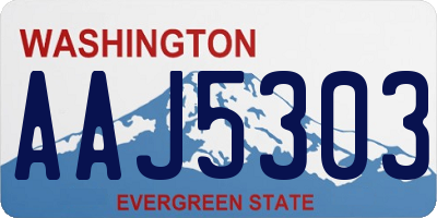 WA license plate AAJ5303