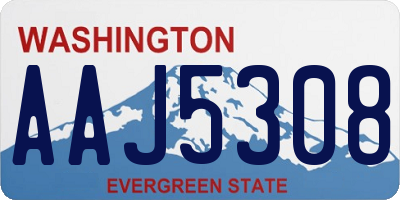 WA license plate AAJ5308