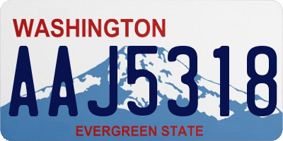 WA license plate AAJ5318