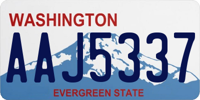 WA license plate AAJ5337