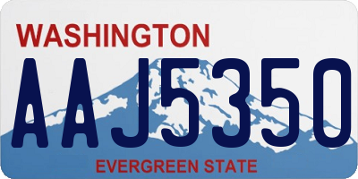 WA license plate AAJ5350