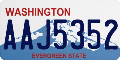 WA license plate AAJ5352