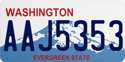 WA license plate AAJ5353