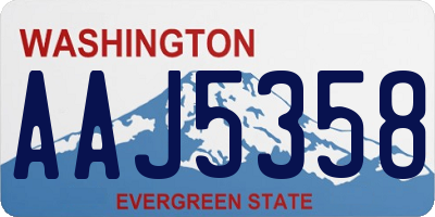 WA license plate AAJ5358