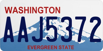 WA license plate AAJ5372