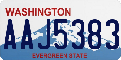 WA license plate AAJ5383