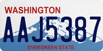 WA license plate AAJ5387