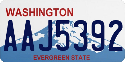 WA license plate AAJ5392