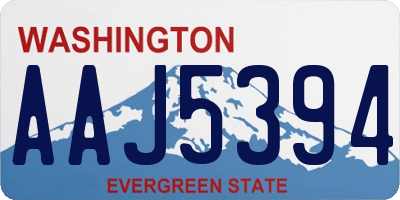 WA license plate AAJ5394