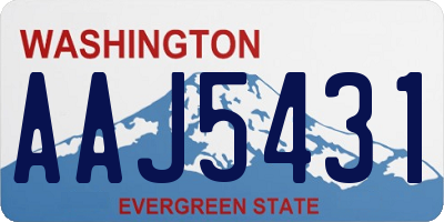WA license plate AAJ5431