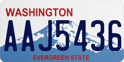WA license plate AAJ5436