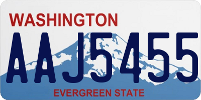 WA license plate AAJ5455