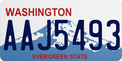 WA license plate AAJ5493