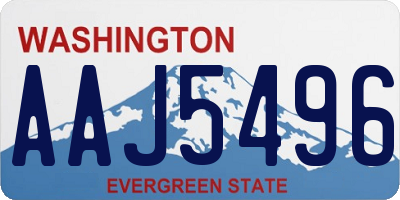 WA license plate AAJ5496