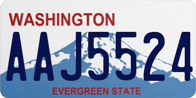 WA license plate AAJ5524
