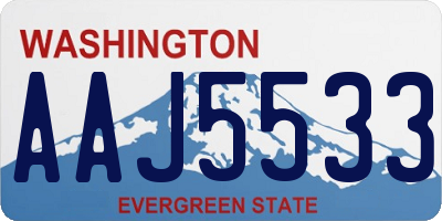 WA license plate AAJ5533