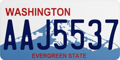 WA license plate AAJ5537