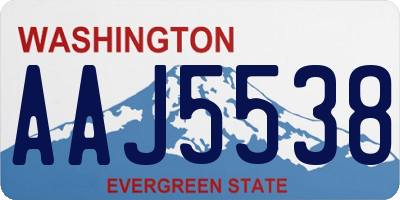 WA license plate AAJ5538