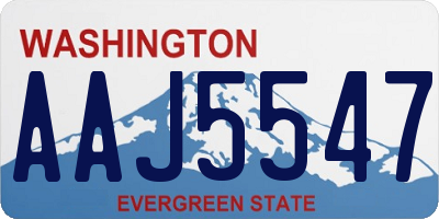 WA license plate AAJ5547